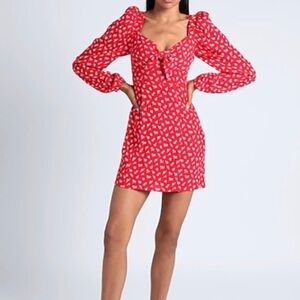 EUC & Other Stories Red Floral Mini Dress
